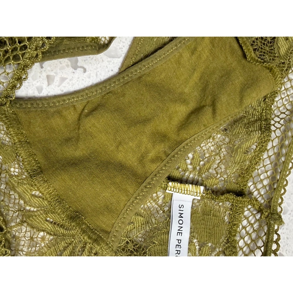 Simone Perele Olive Green Floral Lace Underwire Bra and Brief Lingerie Set READ! - Picture 12 of 12